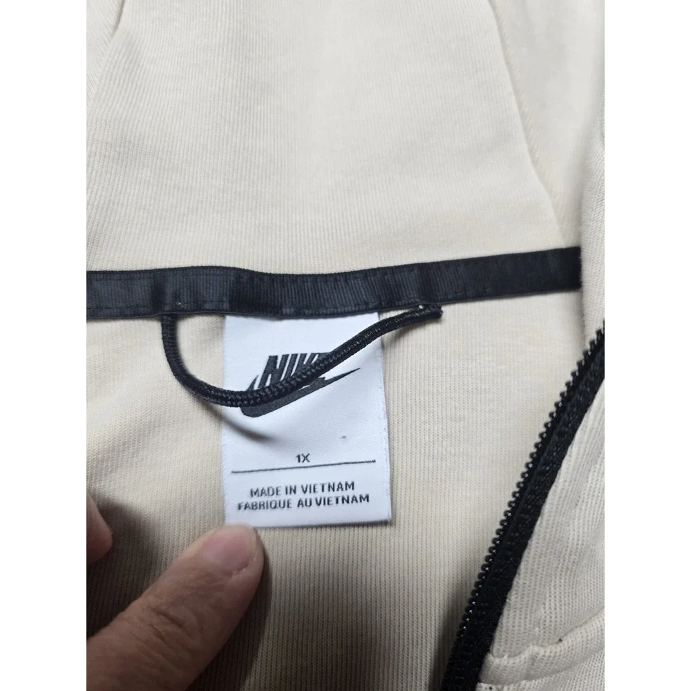 Nike Tech Fleece Full Zip Hoodie Women's Plus 1X Beige Brown Athletic Jacket